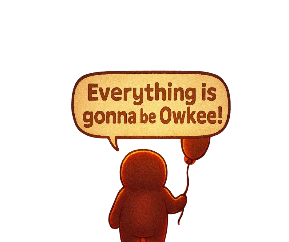 Owkee character with speech bubble saying 'Everything is gonna be Owkee!'